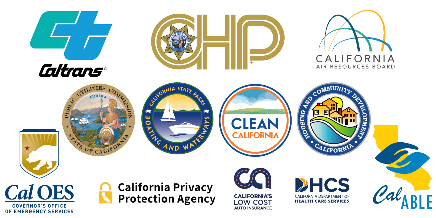 Logos of California state, regional, and local agencies served by Solid Search Marketing, Inc.
